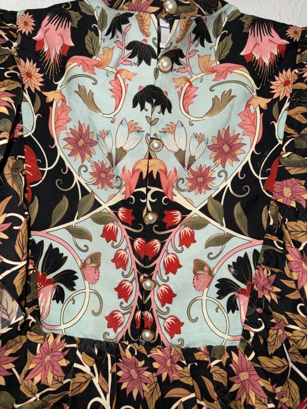 FARM Rio Blue Flowing Beauty Short Sleeve Midi Dress - Picture 4 of 5